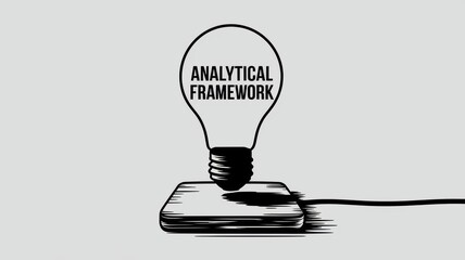 Wall Mural - Light Bulb Concept with Analytical Framework Illustration