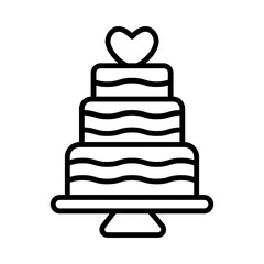 Wall Mural - Wedding Cake line icon