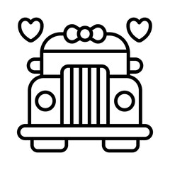 Wall Mural - Wedding Car line icon