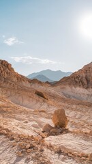 Canvas Print - Serene Desert Landscape Under Blue Sky