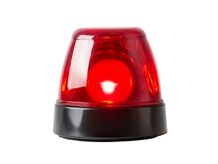 red flashing police car siren light isolated on white transparent background