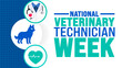 © Neelrong - National Veterinary Technician Week background or banner design template is observed every year in October. Holiday concept. Template for card, poster, placard, template. eps 10