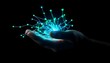 © Kromstar Studios - Hand holding a network of data connections representing technological progress and  digital innovation