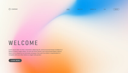 Wall Mural - abstract wave futuristic design of landing page. retro gradient mesh website design