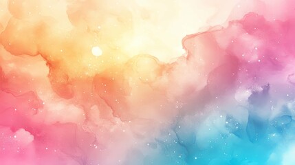Abstract Watercolor Painting with a Cosmic Theme
