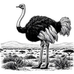 Wall Mural - ostrich bird 