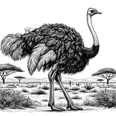 Wall Mural - ostrich bird 