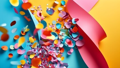 Wall Mural - Vibrant abstract backdrop featuring a kaleidoscope of colorful confetti