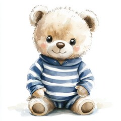 Canvas Print - Cute Teddy Bear Illustration.