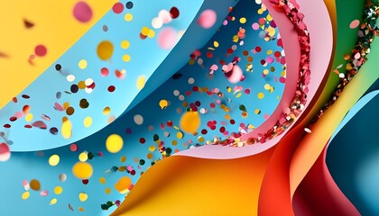 Wall Mural - Vibrant abstract backdrop featuring a kaleidoscope of colorful confetti