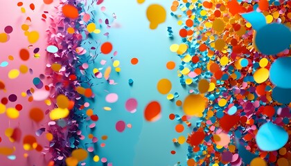 Wall Mural - Vibrant abstract backdrop featuring a kaleidoscope of colorful confetti