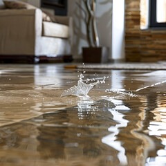 indoor flooding disaster in home