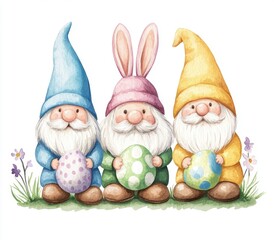 Wall Mural - Easter Gnomes.