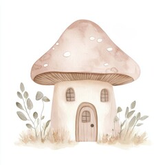 Poster - Mushroom House Illustration.