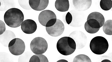 Seamless geometric patterns with dots in a monochrome watercolor texture Shades of grey black and white suitable for web and mobile interface design as well as website templates