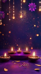 banner design for diwali festival and podium,diwali light decoration candle with fireworks,stage,pro