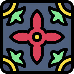 Sticker - Vector Icon Tile, Traditional, Texture, Art, Design, Adornment