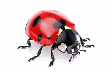 Wall Mural - Ladybug character vector illustration. Cartoon ladybug isolated on white background