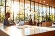 © atdigit - Serene Business Meeting in Modern Glass Office with Natural Light