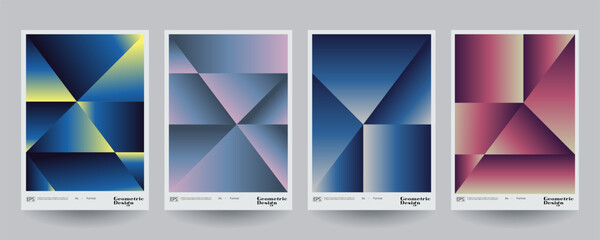 Poster - Minimal geometric posters set. Abtract vector design.