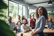 © KirKam - Dynamic and diverse team engaging in a collaborative business meeting in a modern office setting, exuding positivity