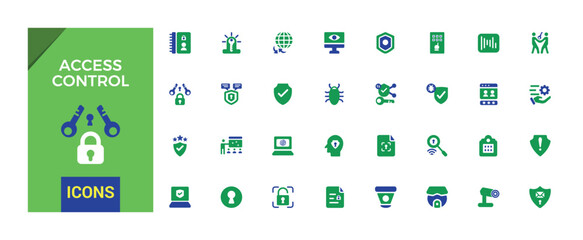 Wall Mural - set of colorful access control icons. smart house icon pack, color filled icon set for web and ui. s