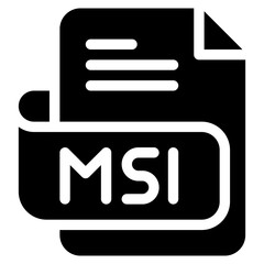 Sticker - Vector Icon msi, file type, file format, file extension, document