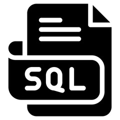 Sticker - Vector Icon sql, file type, file format, file extension, document