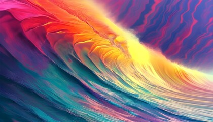 Wall Mural - Modern Abstract Wave Art with Vibrant Colors for Contemporary Wallpaper Decoration