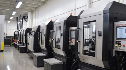 Wall Mural - automated cnc machine workshop