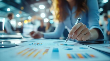 Leinwandbilder - Business people group and meeting for feedback planning or development with funding report review or cooperation Financial accounting or staff with teamwork investment or conversation  : Generative AI