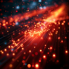 Poster - Abstract red fiber optic