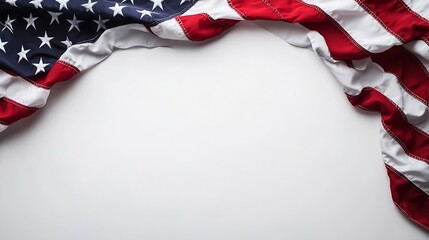 Aufkleber - Top view of Flag of the United States of America on white background  Independence Day USA Memorial : Generative AI