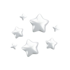 Wall Mural - vector 3d white sparkling star composition on white background. cute realistic cartoon 3d render, st