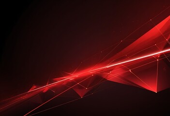 Poster - Abstract red geometric design with light effects and gradients.