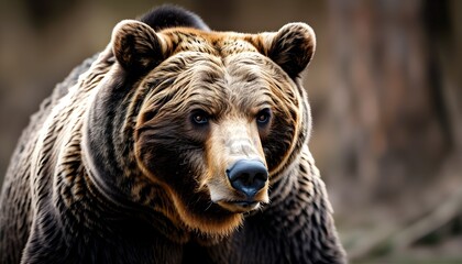 Wall Mural - Majestic male Eurasian brown bear in stunning close-up detail