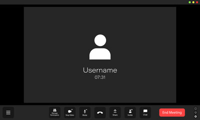 Wall Mural - a user is experiencing connection issues during a virtual meeting, shown by the loading interface an