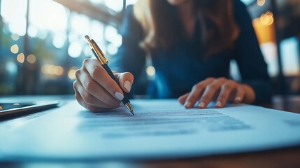 Aufkleber - Business people negotiating a contract discussing contract while working together in sunny modern office unknown businessman and woman with colleagues or lawyers at meeting : Generative AI