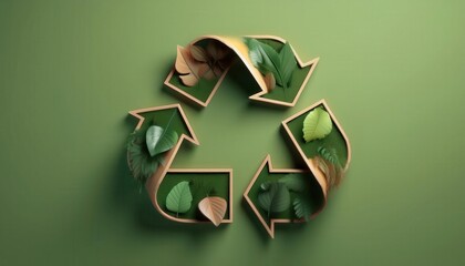 Sustainable Recycling Symbol Made of Eco Friendly Materials