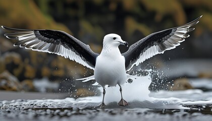 Poster - Majestic Bonxie Landing on Shetland Shores