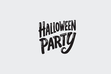 Wall Mural - Happy Halloween Party handwritten text. Hand lettering typography. Modern brush ink calligraphy isolated on white background for holiday banner, poster, greeting card, party invitation.