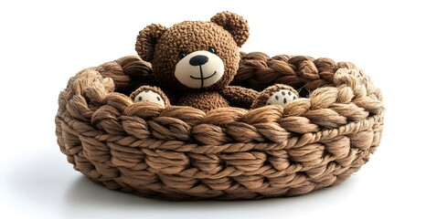 Wall Mural - a stuffed bear in a basket

