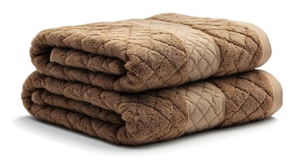 Wall Mural - a stack of brown blankets

