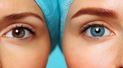 Forehead and T-zone close-up, before and after blackhead treatment, emphasizing pore size reduction and smoother surface, Photorealistic, Sharp Detail, Clean Background