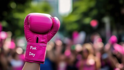 Wall Mural - Close-up of Pink Boxing Gloves at 