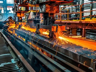 Wall Mural - metal deburring machine in a factory
