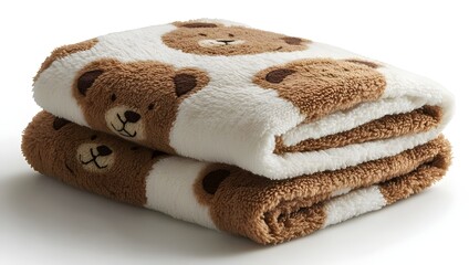 Wall Mural - a stack of blankets with teddy bears on them

