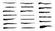 © Igor - Hand drawing set Grunge underlines, borders, dividers for your design . Straight grunge stroke collection. Black ink stencils,grunge brush strokes for text.