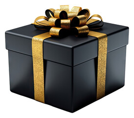 PNG Black christmas present ribbon gift gold.