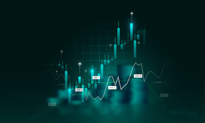 Wall Mural - technology background image of financial graphs and currency exchange rate changes in the stock mark